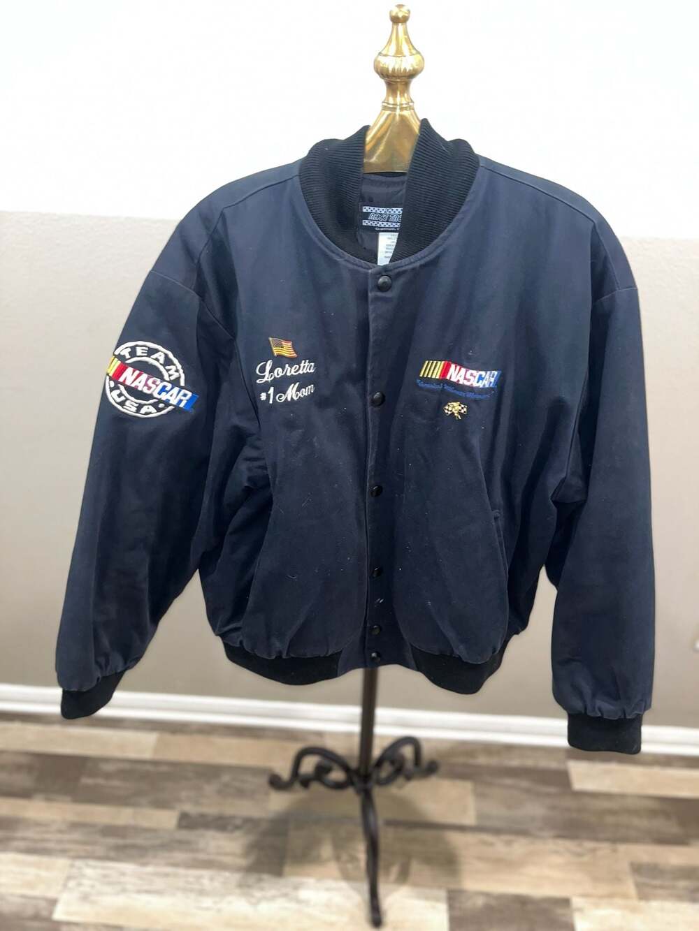 Vintage Race Trends NASCAR Team USA Embroidered Bomber Jacket Size L